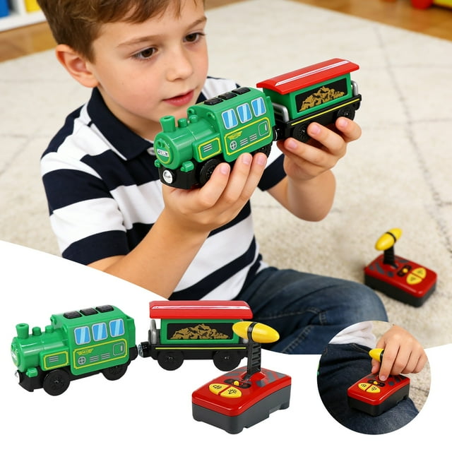 High Speed Remote Control Train Set with Realistic Locomotive and Carriages for Kids and Adults