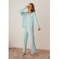 thumbnail image 3 of Richie House Pajamas Women Long Sleeve PJ Set Collar Button-Down Sweat Sleepwear RHW4025, 3 of 7