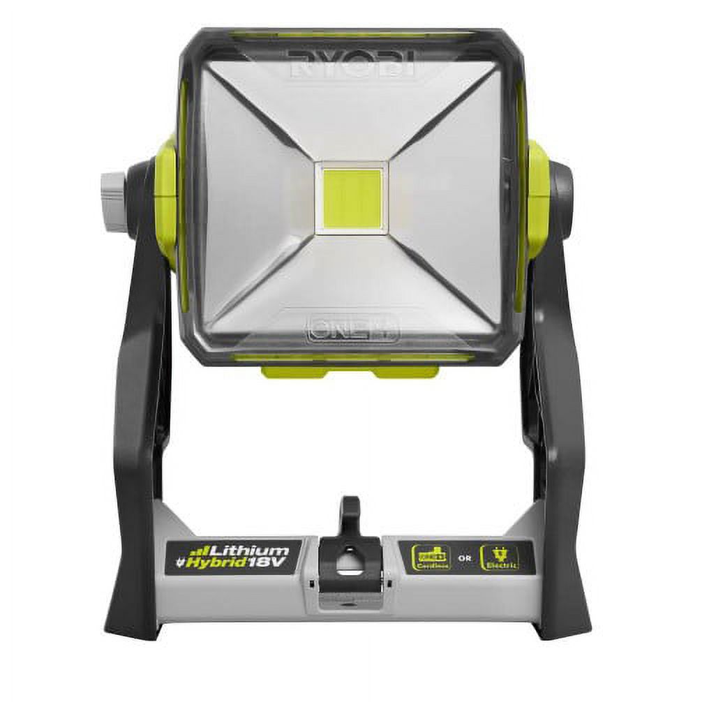 Ryobi P721 One+ 1800 Lumen 18V Hybrid AC and Lithium Ion Powered Flat  Standing LED Work Light with Onboard Mounting Options (Battery and Extension  Cord Not Included Light Only)