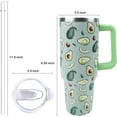 thumbnail image 2 of 40 oz Tumbler with Handle and Straw, Stainless Steel Insulated Cup with Leak Proof Lid and Straw Lid, Keep Drinks Cold and Hot for Hours(Avocado), 2 of 6