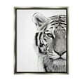 thumbnail image 5 of Stupell Industries White Tiger Close Up Black and White Photography Luster Gray Framed Floating Canvas Wall Art, 24x30, by Design Fabrikken, 5 of 5
