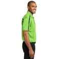 thumbnail image 3 of Port Authority Silk Touch Performance Colorblock Stripe Polo-S (Lime/ Steel Grey), 3 of 6