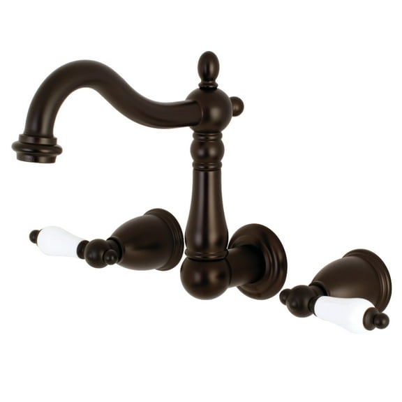 Kingston Brass KS1255PL 8-Inch Center Wall Mount Bathroom Faucet, Oil Rubbed Bronze
