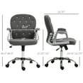 thumbnail image 6 of Teddy Fleece Home Office Chair, Button Tufted Desk Chair with Padded Armrests, Adjustable Height and Swivel Wheels, Dark Gray, 6 of 6