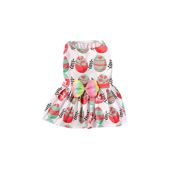 Easter Dog Dress, Breathable & Comfortable Pet Sundress With Cute Bow Decoration, For Small & Medium Dogs Like Teddy, Bichon Frise, Pomeranian, M Size