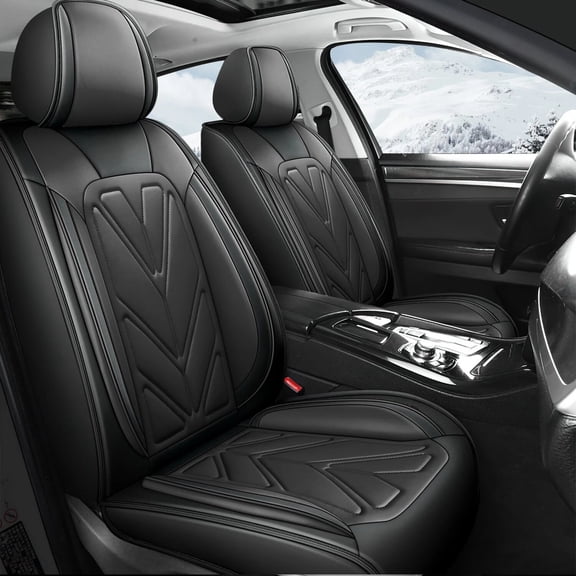 Fit For Nissan Luxury Leather Car Seat Covers 5-Seats Front Rear Protectors Black