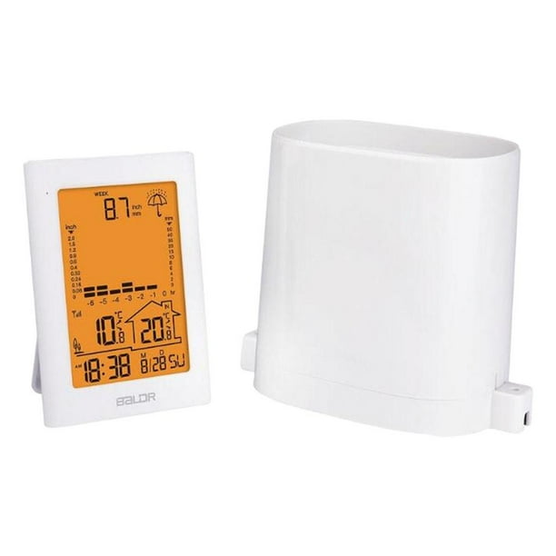 Pluviómetro digital con sensor de plástico y retroiluminación, herramienta de medición portátil blanco