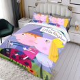 thumbnail image 3 of Ben y Holly Conjunto de sábanas temático, trío de piezas, cómodo y amigable con la piel, diseño único, regalo de decoración para el hogar para familiares, amigos y fans, 90 cm * 190 cm, 3 of 6
