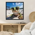 thumbnail image 2 of Kate and Laurel Sylvie Funny Animal Beach Cool Frog Green Glasses Selfie Framed Canvas Wall Art by The Creative Bunch Studio, 22x22 Black, Funny Cute Animal Art for Wall, 2 of 7