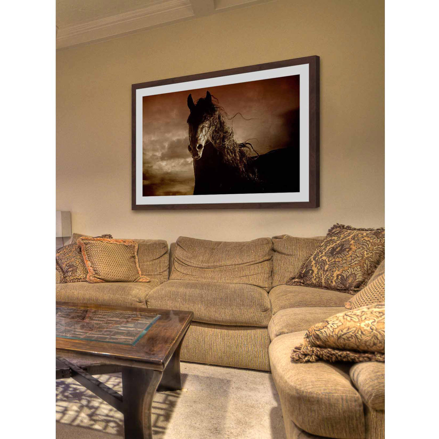 "Friesian Fire" Framed Painting Print