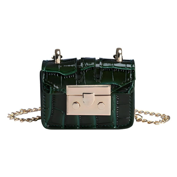 GASTROPOD Crossbody Bags,Chain Small Square Bag Leather Crossbody Bagsfor Women,Mini Bag Mini Purse,Green