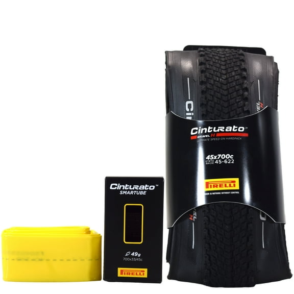 Pirelli Cinturato GRAVEL H 45-622 (700x45c) Gravel Bicycle Tire   SmarTUBE 33/45-622 Presta 60mm - 1 Pack
