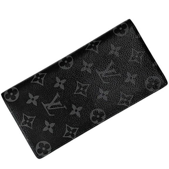 Pre-Owned Louis Vuitton Bifold Long Wallet Portefeuille Brazza f-24237 Black Monogram... (Good)