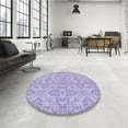 thumbnail image 4 of Ahgly Company Machine Washable Indoor Round Transitional Purple Area Rugs, 6' Round, 4 of 7