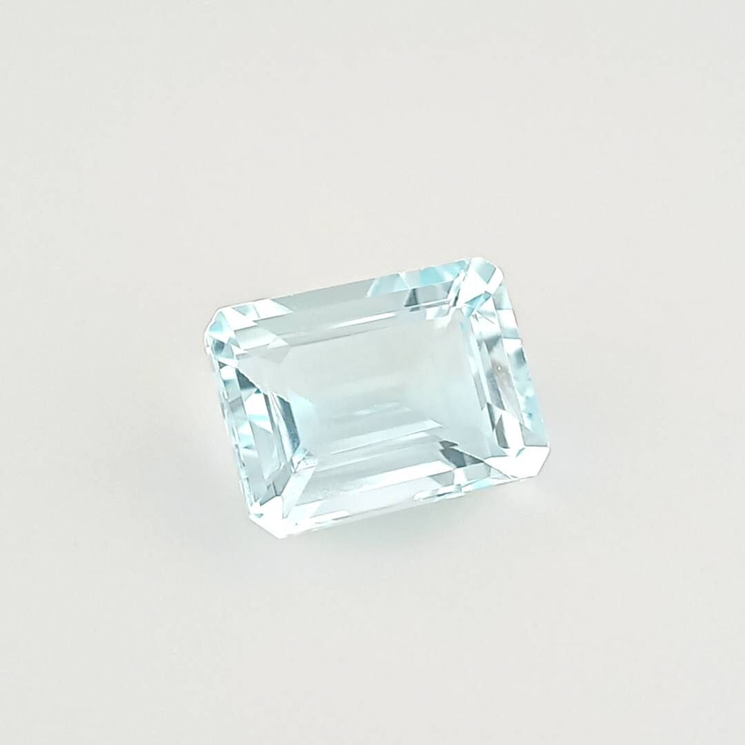 Certified Natural 1.25 Carat Aquamarine Emerald Shape Step Cut 8x6 mm Loose Gemstone March Birthstone