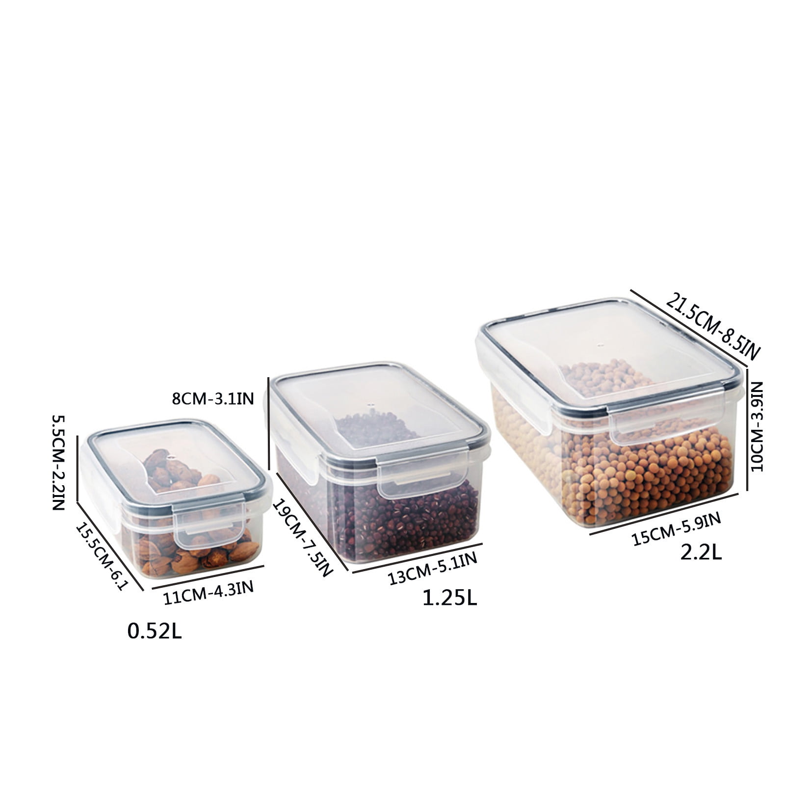 Vacemry under $5 Kitchen Storage Container, 6-Piece Plastic Pantry Organizer Set, Airtight Food Storage Bins for Grains Flour Snacks, Clear Stackable Canisters with Easy Lock Lids