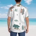thumbnail image 4 of Kll Men'S Hawaiian Shirt Short Sleeve Button Down Beach Shirts-Dino On A Skateboard Surf, 4 of 7