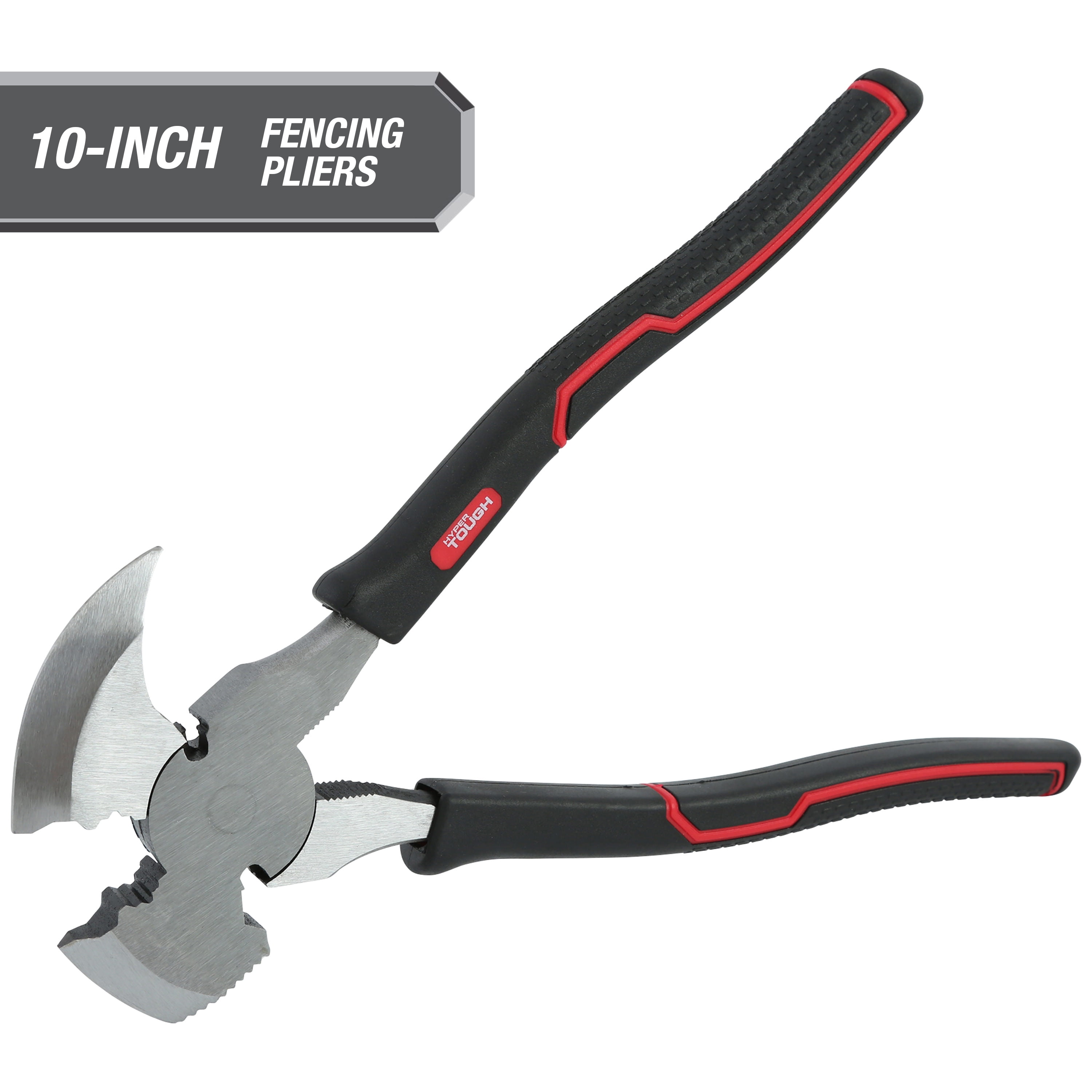 Hyper Tough 10-inch Demolition and Fencing Pliers with Soft Grip Handles