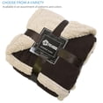 thumbnail image 3 of Pawsse Waterproof Dog Blanket for Bed, Pee Proof Pet Blankets for Couch Sofa Cover, Reversible Furniture Protector Sherpa Cushion Mat for Small to Medium Large Dog, Large, Brown/Tuape, 60"" x 80"", 3 of 4