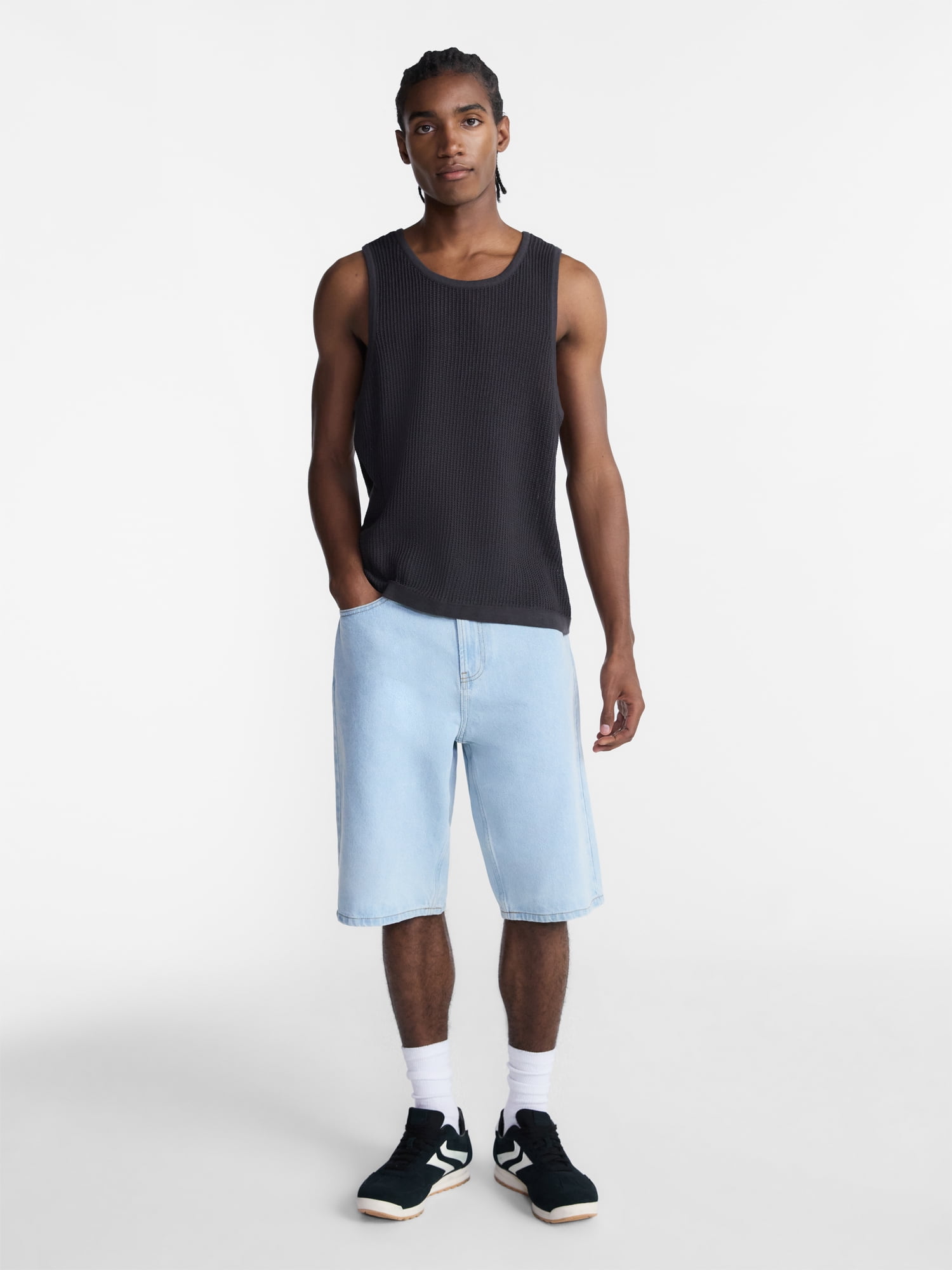 No Boundaries Mesh Stitch Sweater Tank Top, Men's and Big Men's XS-3XL