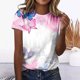thumbnail image 1 of Fiudx Camisas de Mujer Camiseta Informal para Mujer, Blusa Tipo Jersey de Manga Corta con Cuello Redondo Estampado, Tops, 1 of 4