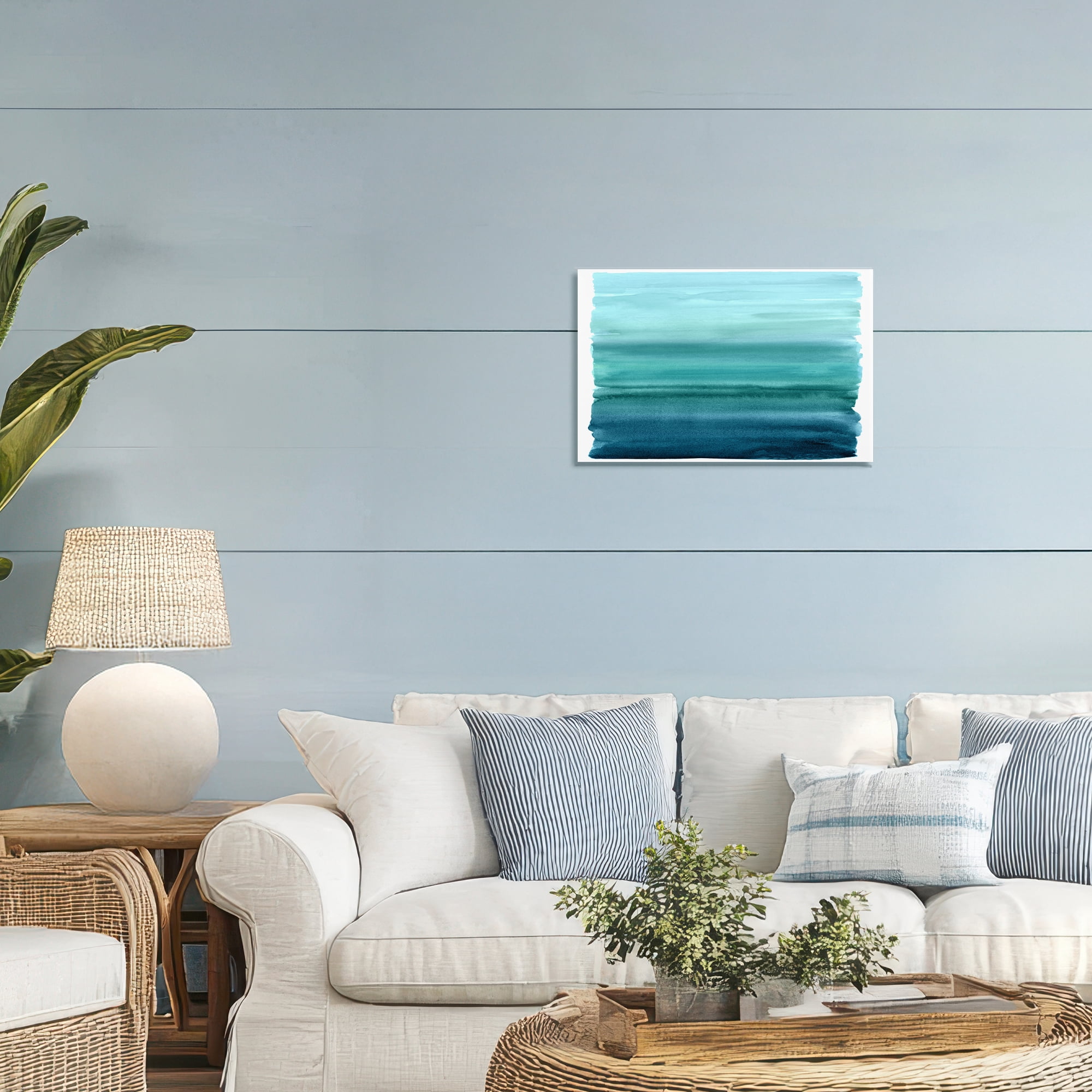 Stupell Industries Ombre Teal Gradient Canvas Wall Art, design by Allie Corbin