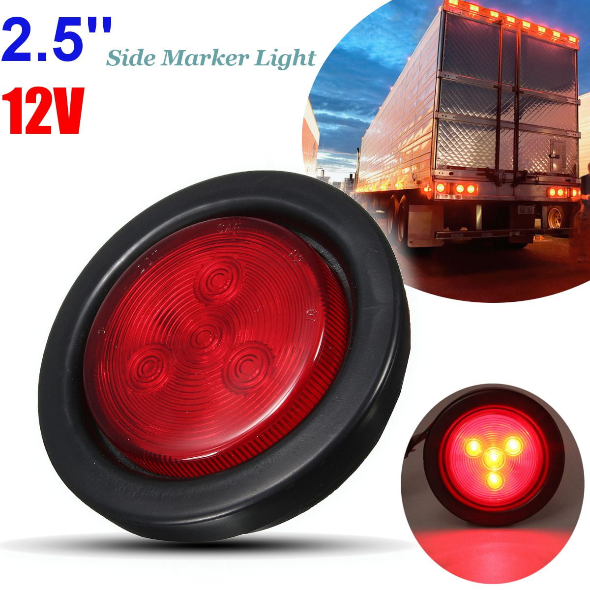 Grand General 76370 Amber Oval 12-LED Side Marker & Turn Signal Light For Freightliner - DOT Compliant