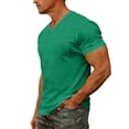 thumbnail image 4 of GrmtClth Mens Shirts Summer Beach V Neck Tops Work Short Sleeve Tee Trend with Pocket Blouses Green L, 4 of 9