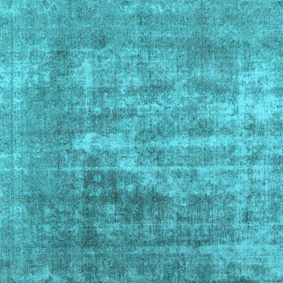 Ahgly Company Indoor Square Abstract Light Blue Contemporary Area Rugs, 8' Square