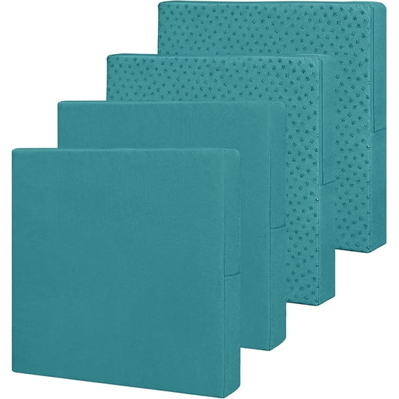 Waterproof Patio Cushion Covers 24 x 24 x 4 Inch Pack of 4 Teal