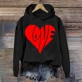 thumbnail image 2 of Goodeals Comfy Fleece Hoodies Women Long Sleeve Clothes Cute Love Heart Graphic Hoodies Trendy Valentine's Day Pullover Shirts Novelty Tops(Black,XXL)Clearance, 2 of 6