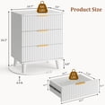 thumbnail image 2 of Aufeile Nightstand with Charging Station, 3 Drawer Nightstand for Bedroom, Fluted Bedside Table with USB Ports, Modern Wood Bedroom Side Table with Drawers, White, 2 of 7