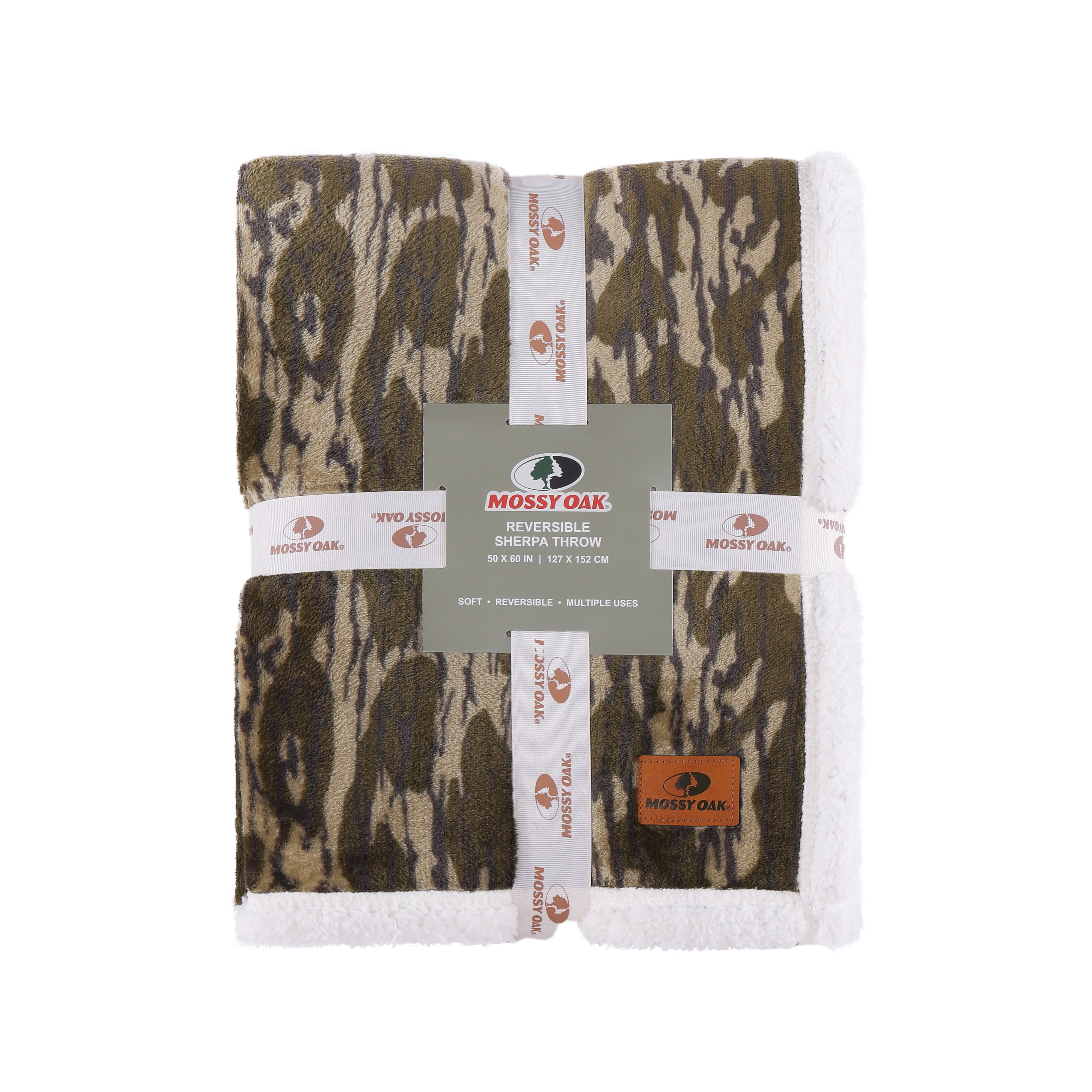 Mossy Oak Sherpa Throw Blanket, 50"x60”, Bottomland