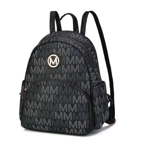 MKF Collection Palmer Vegan Leather Women's Backpack, Elegant Bookbag Purse Handbag by Mia K - Black