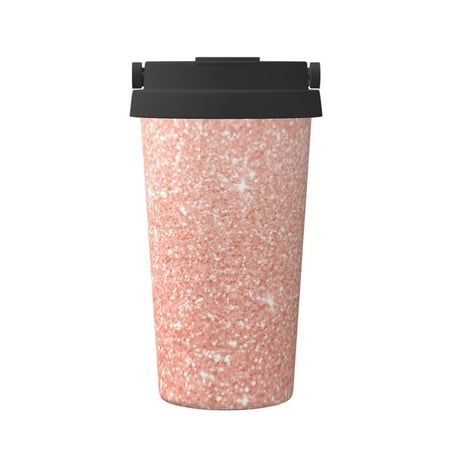 

Matuu Rose Gold Glitter for Insulated Coffee Mug Reusable Travel Coffee Cup Spill Proof 16oz Stainless Steel Coffee Cups for Hot/Ice Coffee Tea