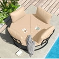 thumbnail image 6 of AECOJOY Metal Patio Furniture Set 73" Outdoor Conversation Set Patio Sectional Sofa Couch with Removable Cushions in Beige, 6 of 8