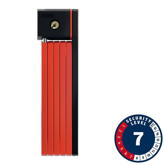 Abus, Bordo uGrip 5700 SH, Folding Lock, Key, 80cm, 2.6', 5mm, Red