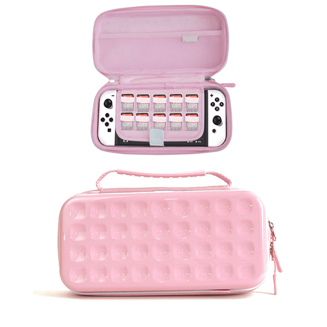 Étui Rigide de Protection pour Modèle Nintendo Switch OLED - Sac de Rangement de Voyage Portable avec Pochette Durable Compatible avec Console Switch NS