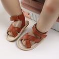 thumbnail image 5 of Gubotare Baby Girl Sandals Bowknot Soft Infant Girls Princess Dress Summer Walking Shoes,Brown Infant 6, 5 of 5