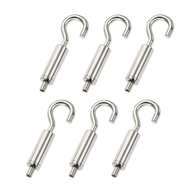 Unique Bargains 7mm Open Picture Hanging Wire Hook Electroplating Copper Hooks 6Pack