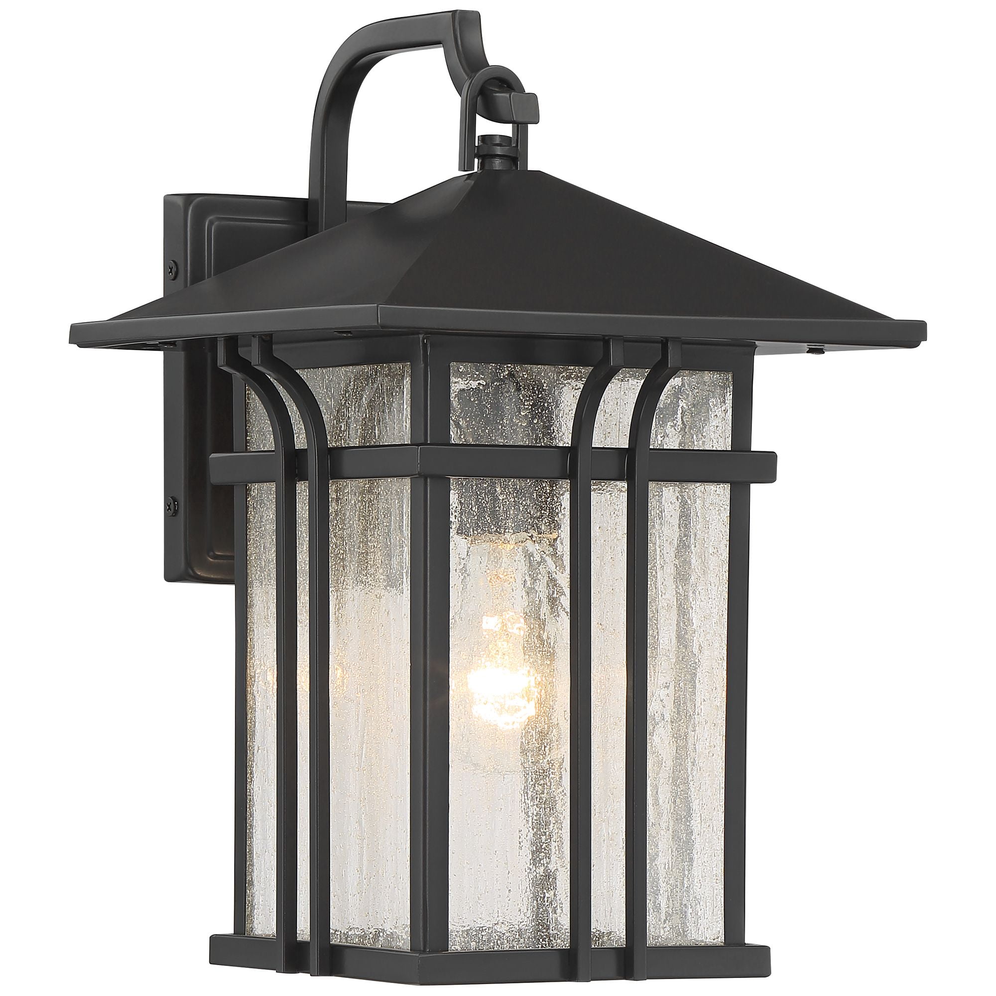 John Timberland Mission Outdoor Wall Light Fixture Painted Bronze 14" Seeded Clear Glass Lantern for House Porch Patio Deck