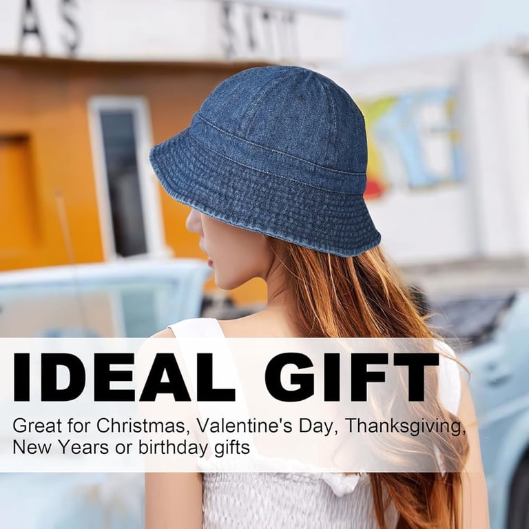 Washed Cotton Bucket Hat for Women Men, Summer UV Protection Sun