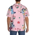 thumbnail image 3 of Lsque Bluey print Men's Cuban Collar Short Sleeve Shirt Summer Beachwear Casual Button Down Fashionable Vacation Leisure Shirt-4X-Large, 3 of 7