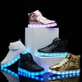 thumbnail image 5 of YAZI Kids LED Light up Shoes USB Charging Flashing Light Up High-top Sneakers for Boys and Girls Child Unisex, 5 of 6