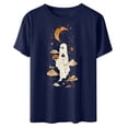 thumbnail image 2 of Halloween Women's Printed T-Shirt Casual Short Sleeve Graphic Tees Round Neck Fashion Top for Daily Wear Polyester Fall Spring, 2 of 7