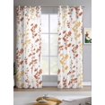 thumbnail image 2 of Orange Botanical Sheer Curtains 84 Inch Length 2 Panels Set for Living Room/Bedroom, Watercolor Spring Floral Summer Leaf Kitchen Curtains Grommet Semi-Sheer Curtains Window Treatments 42"x84"x2, 2 of 7