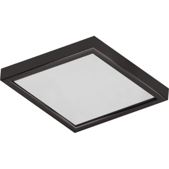 12 in. 1-Light Antique Bronze LED Indoor Square Ceiling Flush Mount/Wall Mount Sconce with White Acrylic Square Lens