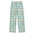 thumbnail image 2 of Kids' Pajama Pants Soft Relaxed Fit Sleep Pants Lounge Pants with Pockets Pastel Green and Peach Bows Medium, 2 of 9