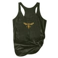 thumbnail image 1 of Débardeur Femme Tendance Été Chemises Taille Imprimé Rond Plus Sans Manches Col Camis Décontracté T-Shirts Basiques Vert Armée TTG, 1 of 5