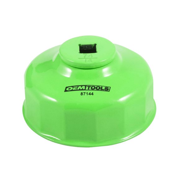 Llave para filtro de aceite OEMTOOLS 74 mm, 14 estrías, verde